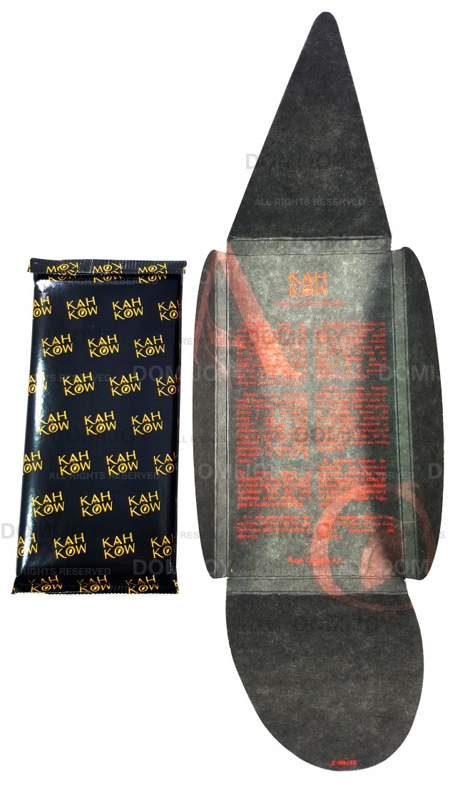 High-quality Dominican Kah Kow organic dark chocolate with deep cocoa notes.